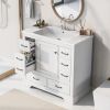 36" Bathroom Vanity with Sink Combo, Six Drawers, Multi-Functional Drawer Divider, Adjustable Shelf