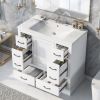 36" Bathroom Vanity with Sink Combo, Six Drawers, Multi-Functional Drawer Divider, Adjustable Shelf
