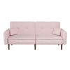 Convertible Sofa Bed with Wood Legs in Velvet