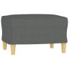 4 Piece Sofa Set with Cushions Dark Gray Fabric