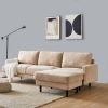 Modern fabric sofa L shape;  3 seater with ottoman-104" Beige
