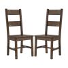 Rustic Golden Brown Ladder Back Dining Chairs (Set of 2)