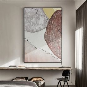 Handmade Abstract Art Hand Painted Yellow Gray Abstract Original Oil Painting Handmade Wall Art Paintings Decoration Home Living Room hallway bedroom (Style: 03, size: 90x120cm)