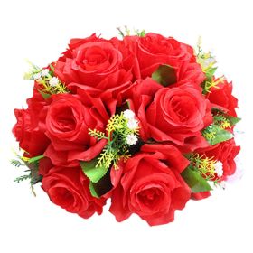 Gold/Silver Wedding Candle Holders Decor Table Centerpiece Pillar Flower Vase Rack Stand Road Lead Floral Bouquet Party Supplies (Ships From: China, Color: Red)