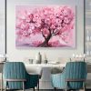 Hand Painted Oil Painting Original Blossom Flower Oil Painting on Canvas Large Wall Art Abstract Pink Floral Painting Minimalist Art Custom Painting L