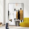 Hand Painted Oil Painting Abstract Figure Oil Painting on Canvas Original Gold Foil Acrylic Painting Custom Home Decor Living room Wall Decor Textured