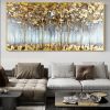 Hand Painted Oil Painting Abstract Forest oil Painting On Canvas Modern Gold Painting Custom Landscape Home Decor Large Textured Wall Art Living room