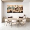 3 Panels Framed Abstract Wood Grain Boho Style Mountain & Forest Canvas Wall Art Decor,3 Pieces Mordern Canvas Decoration Painting for Office,Dining r
