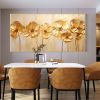 Hand Painted Oil Painting Original Gold Flower Oil Painting on Canvas Large Wall Art Abstract Minimalist Floral Wall Art Custom Painting Modern Living