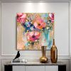Hand Painted Oil Painting Abstract Flower Oil Painting on Canvas Large Wall Art Original Floral Wall Art Minimalist Art Gold Decor Custom Painting Liv