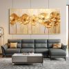 Hand Painted Oil Painting Original Gold Flower Oil Painting on Canvas Large Wall Art Abstract Minimalist Floral Wall Art Custom Painting Modern Living