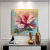 Hand Painted Oil Painting Abstract Original Flower Oil Painting On Canvas Large Wall Art Pink Floral Landscape Painting Custom Painting Living Room Ho