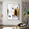Hand Painted Oil Painting Abstract Figure Oil Painting on Canvas Original Gold Foil Acrylic Painting Custom Home Decor Living room Wall Decor Textured