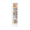 4 Tiers Rattan Storage Cabinet with Slim Design
