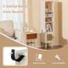4 Tiers Rattan Storage Cabinet with Slim Design
