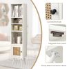 4 Tiers Rattan Storage Cabinet with Slim Design