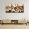 3 Panels Framed Abstract Wood Grain Boho Style Mountain & Forest Canvas Wall Art Decor,3 Pieces Mordern Canvas Decoration Painting for Office,Dining r